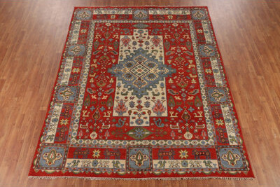 Bungalow Rose Tribal Geometric Wool Ziegler Oriental Area Rug 8x10