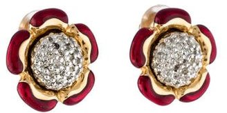 Judith Leiber Crystal Flower Earrings
