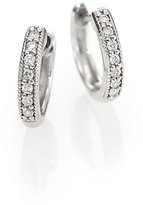 Thumbnail for your product : Jude Frances Classic Diamond & 18K White Gold Huggie Hoop Earrings/0.5"