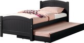 Thumbnail for your product : Simple Relax Twin Size Wood Bed with Trundle in Black