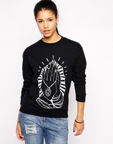 Thumbnail for your product : A. J. Morgan Illustrated People Bless Hands Long Sleeve Sweater