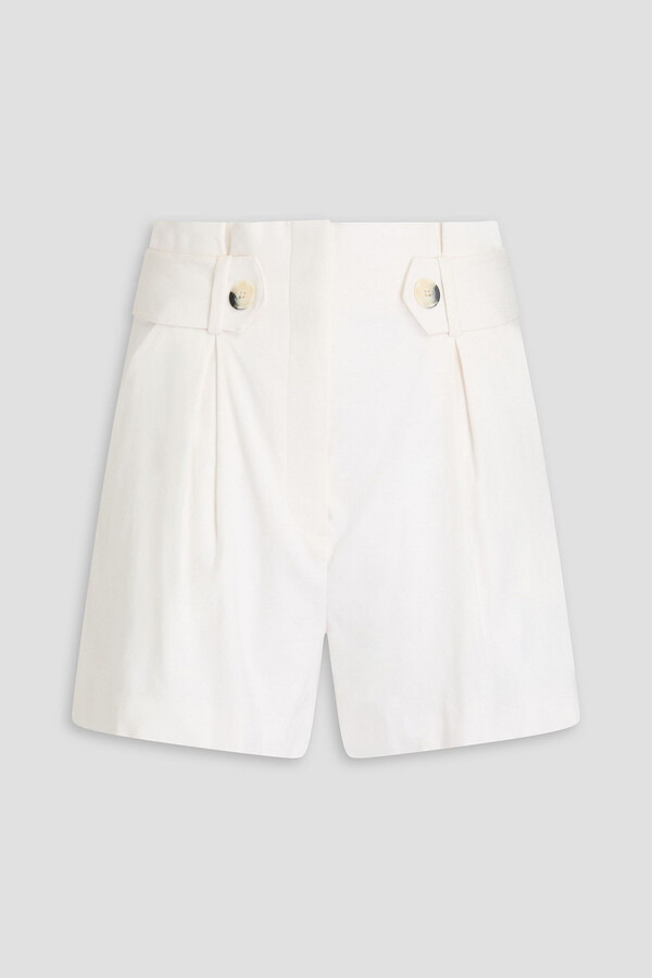 Veronica Beard Franzi pleated linen-blend shorts