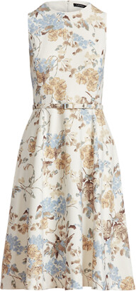 Ralph Lauren Floral Crepe Sleeveless Dress