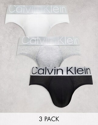 Calvin Klein steel 3 pack cotton briefs in multi - ShopStyle