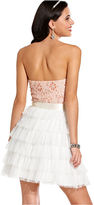 Thumbnail for your product : Teeze Me Juniors Dress, Strapless Lace Tiered A-Line