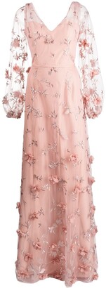 Marchesa Notte Bridal Avellino floral-embroidered dress