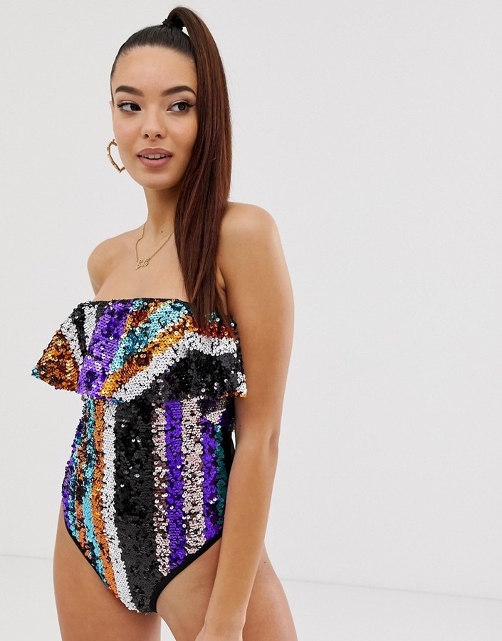 sequin bathing suit one piece