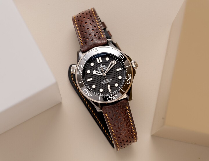 Dark Brown Rustic Leather Watch Strap For Rolex, Vintage Omega, Rolex Explorer Tudor Grand Seiko, Oris Breitling Custom
