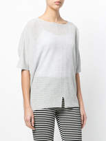 Thumbnail for your product : Le Tricot Perugia ribbed shortsleeved jumper