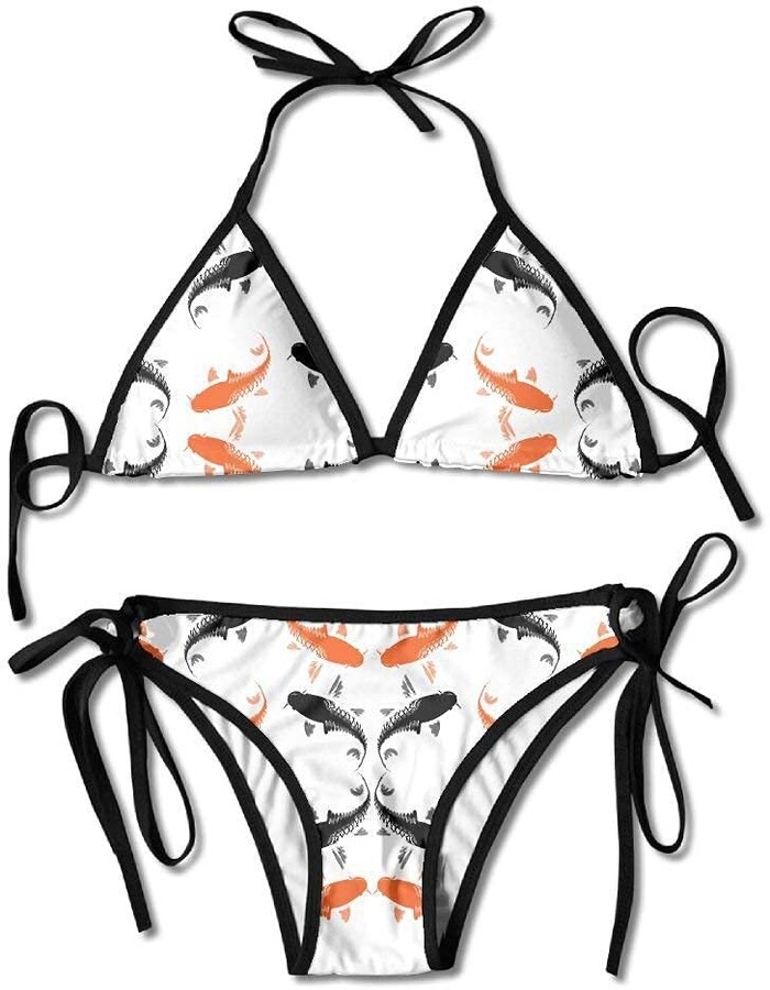 Rtyrtyrty Swimsuit Triangle Bikini Japanese Koi Pattern Summer Sexy ...