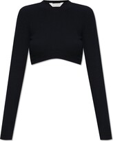 Crewneck Long-Sleeved Cropped Top 