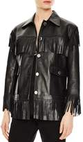 Thumbnail for your product : Sandro Fringed Leather Jacket