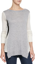 Thumbnail for your product : Rebecca Taylor Colorblock Slub/Perforated Combo Sweater