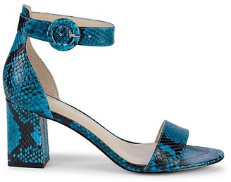 blue snakeskin sandals