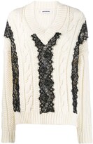 Thumbnail for your product : BROGNANO Lace-Trim Knit Sweater