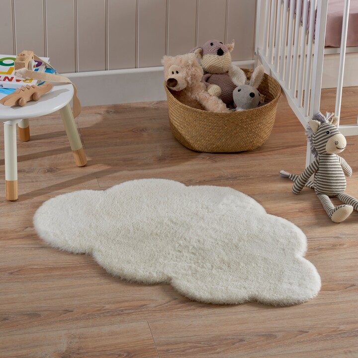 Dunelm Faux Fur Cloud Shaped Rug Cream ShopStyle