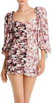 Thumbnail for your product : For Love & Lemons Houston Ruched Floral-Print Mini Dress