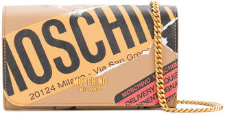 Moschino Parcel sticker clutch