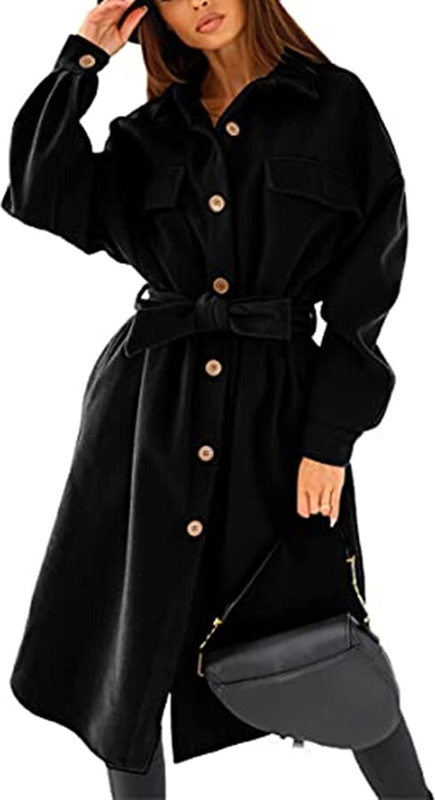 STORTO Women Bat Sleeve Coat Winter Fur Collar Jacket Elegant Woollen Cardigan Cloak 