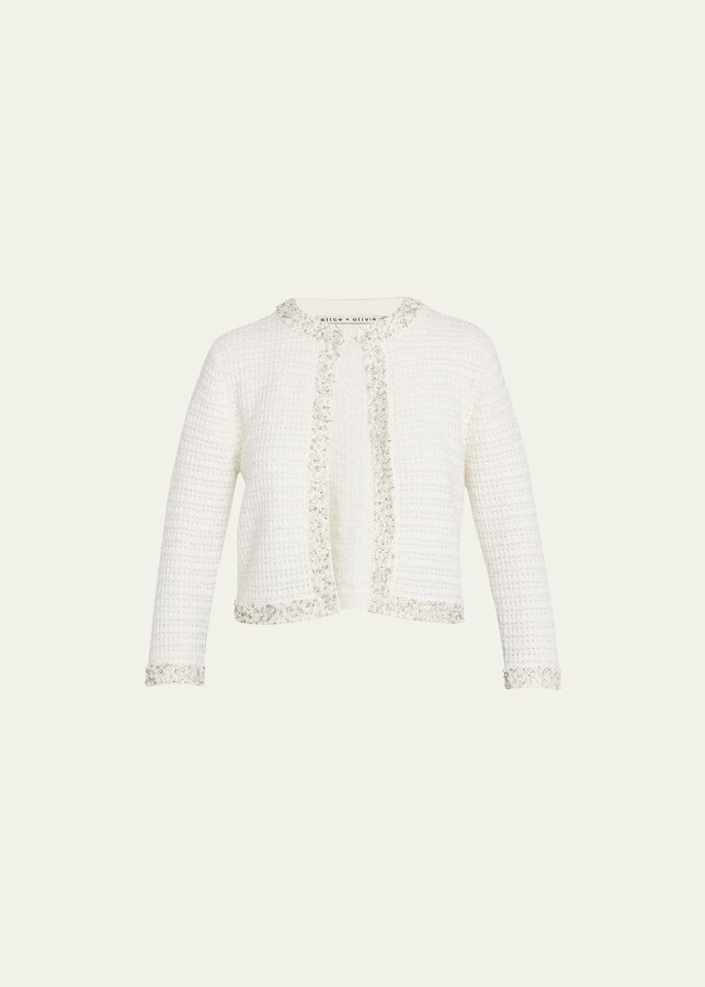 Alice + Olivia Fawn Crochet-Knit Collage Cardigan