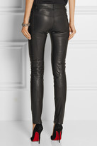Thumbnail for your product : Versace Embellished mid-rise leather pants