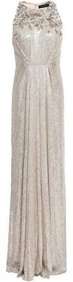 Jenny Packham Embellished Silk-georgette Gown