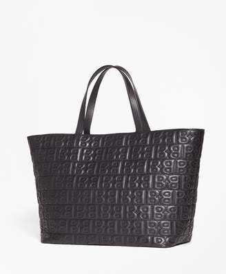 Brooks Brothers BB" Quilted Leather Tote Bag
