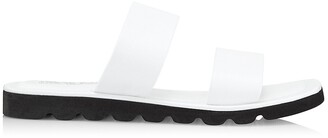 Saks Fifth Avenue Leather Flat Slide Sandals
