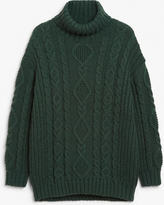Monki Turtleneck cable knit top