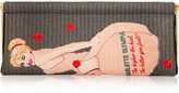 Thumbnail for your product : Charlotte Olympia Whisper embroidered crepe de chine clutch