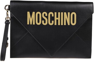 Moschino Logo Envelope Clutch Bag - ShopStyle