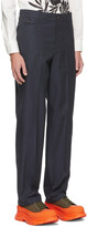 Thumbnail for your product : Alexander McQueen Navy Gabardine Paneled Cropped Trousers
