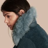 Thumbnail for your product : Burberry Shearling Biker Jacket with Fox Fur Collar