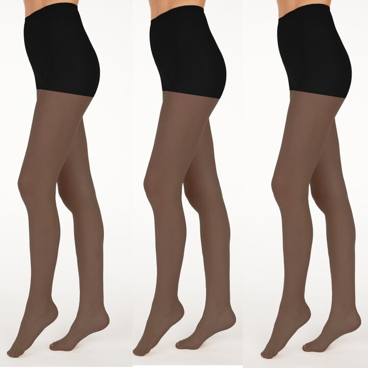 L’eggs Everyday Women’s Control Top Sheer Toe Nylon Pantyhose, 3 Pair, Size Q Jet Black