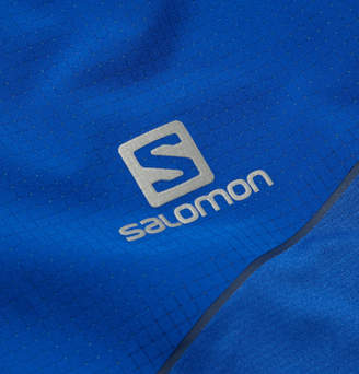 Salomon Fast Wing Hz Mesh-panelled Jersey Half-zip Top - Cobalt blue