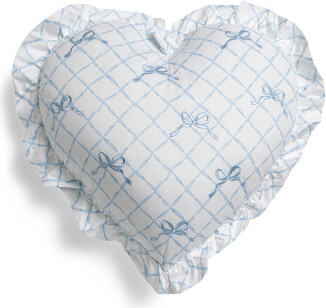 TJMAXX 20X19 Beautiful Bow Trellis Ruffle Heart Pillow, Cotton/Polyester