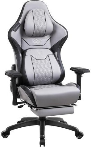 Dowinx Gaming Chair with Footrest, Ergonomic Computer Chair with Comfortable Headrest and Lumbar Support, Game Office Chair for Adults Pu Leather...