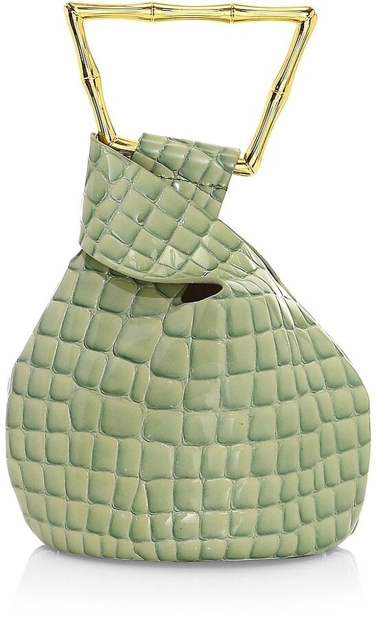 Cult Gaia Mini Astraea CrocEmbossed Leather Tote ShopStyle Satchels