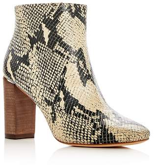 Pour La Victoire Women's Rickie Snake Embossed Leather High Heel Booties