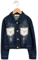 Thumbnail for your product : MonnaLisa Girls' Embellished Denim Jacket blue Girls' Embellished Denim Jacket