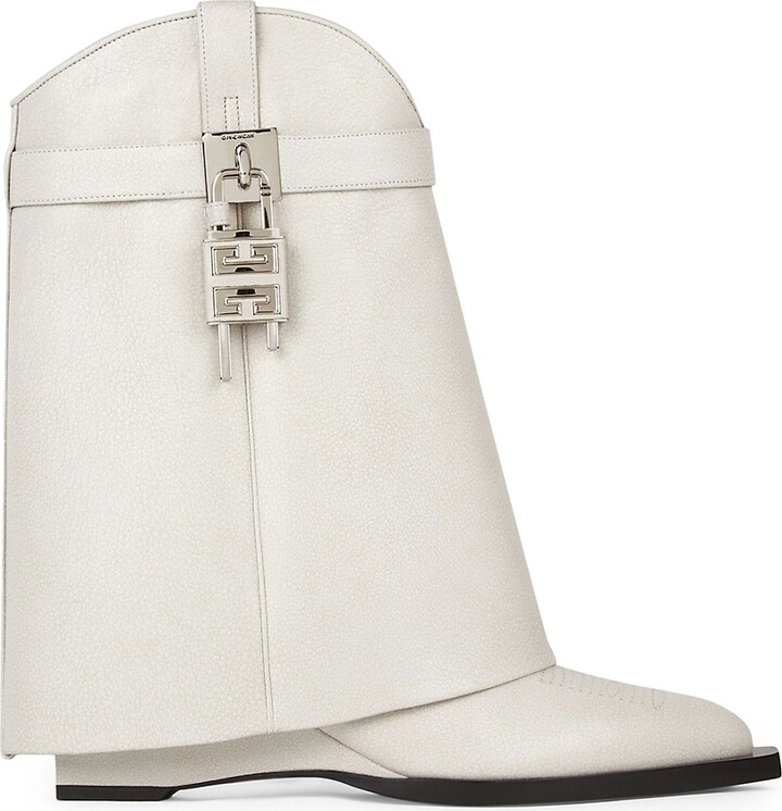 Givenchy Women's Shark Lock Cowboy Ankle Boots In Aged Leather