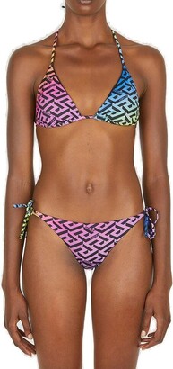 Versace Swim Bikini Top Monogram Sponge + Patch