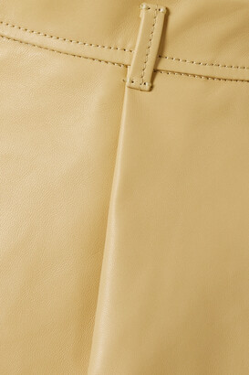 Petar Petrov Gisa Pleated Leather Shorts - Yellow