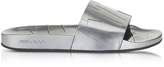 Thumbnail for your product : Jimmy Choo Rey/M MRU Gunmetal Metallic Rubber Pool Sandals
