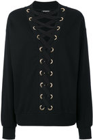Balmain - lace-up sweatshirt - women - coton - 38