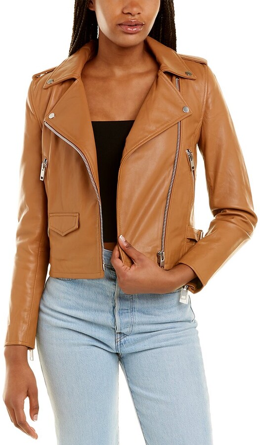 Camel Colored Leather Jacket | Shop the world's largest collection 