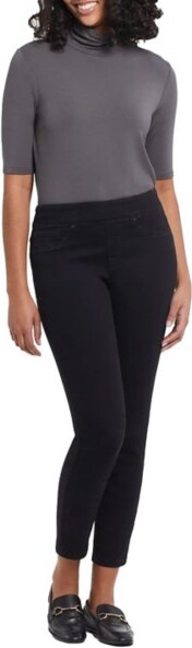 Tribal Women's Eco Friendly Pull-On Audrey Ankle Slim Fit Skinny Jeans Black 8 28