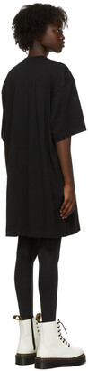 MSGM Black Brush Logo T-Shirt Dress