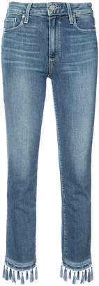 Paige tassel-embellished cropped jeans