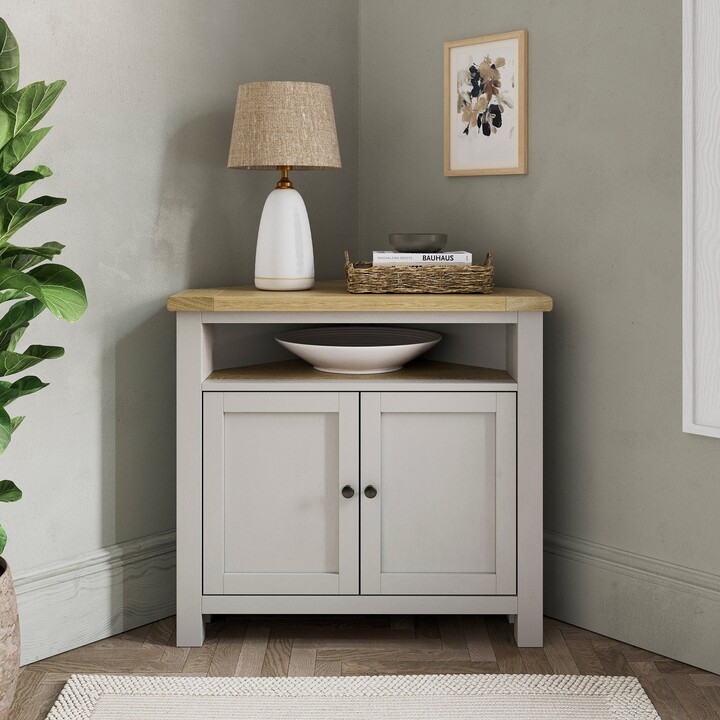Dunelm Olney Corner Sideboard, Stone Stone ShopStyle Entryway Tables